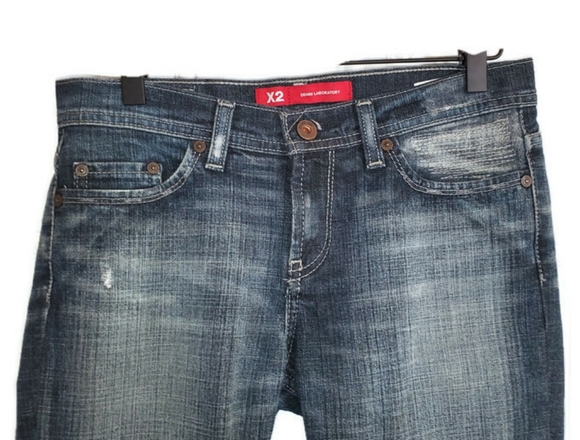 4/25Express X2Cropped Capri Jeans Medium Wash Sz 2 - Picture 3 of 6